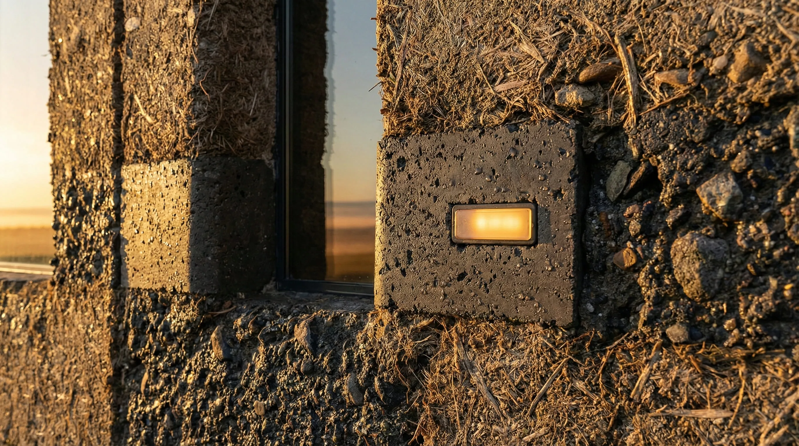 Hempcrete Texture & Amber Light